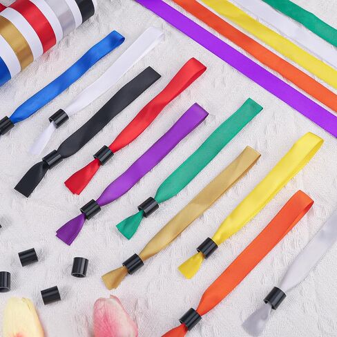 LUYI 100 Pcs Cloth Event Wristbands for Events,Disposable Colored Wrist Bands Wristbands Waterproof Arm Bands for Events for Lightweight Concert Festivals Admission Party Identification(10 Color) in Saudi Arabia
