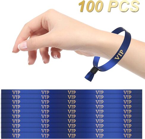 100 قطعة من سوار معصم المناسبات القماشي VIP، برونزي VIP، أساور معصم ملونة بدون شعار مقاوم، مناسبة لحزام معصم الحفلات خفيف الوزن للأنشطة والحفلات in Saudi Arabia