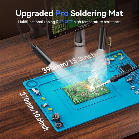 TOMLOV 2024 مجهر رقمي DM501 Pro 2K جديد بذراع مرن، مجهر لحام 10.1 بوصة 2000X، مجهر عملة HDMI بدقة 48 ميجابكسل، مجهر رقمي مرن LCD للإصلاح الإلكتروني مع المستقطب، 64 جيجابايت in Kuwait