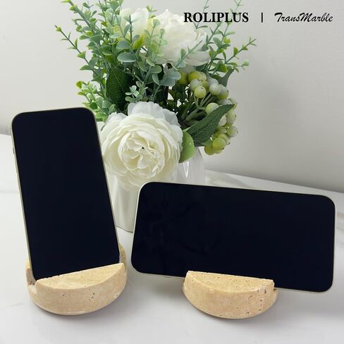 Luxury Marble Cell Phone Stand Holder for Popular Smartphones (1 Pcs) - Real Solid Marble Mobile Phone Stands as Office Desk or Kitchen Countertop Decor (Emerald Green) in Saudi Arabia