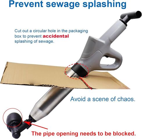 Toilet Plunger, Plunger Blaster Gun, Powerful High Pressure Air Snake Drain Clog Remover with Real-Time Barometer, Stainless Steel Toilet Clog Remover for Toilet Bathroom Sink in Saudi Arabia
