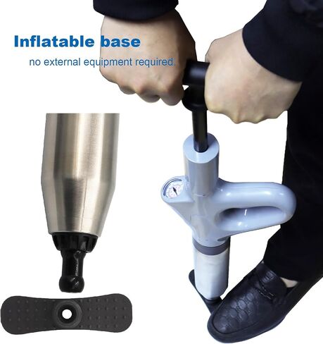 Toilet Plunger, Plunger Blaster Gun, Powerful High Pressure Air Snake Drain Clog Remover with Real-Time Barometer, Stainless Steel Toilet Clog Remover for Toilet Bathroom Sink in Saudi Arabia