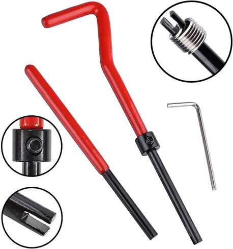 30Pcs Thread Repair Kit Stainless Steel Metric Thread Repair Insert M6 x 1mm Brake Caliper Guidance Thread Hand Thread Tools Set Wear Resistant High Hardness Helical Coil Kit Repairing Tool in Saudi Arabia