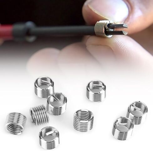 30Pcs Thread Repair Kit Stainless Steel Metric Thread Repair Insert M6 x 1mm Brake Caliper Guidance Thread Hand Thread Tools Set Wear Resistant High Hardness Helical Coil Kit Repairing Tool in Saudi Arabia