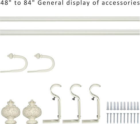 1" Curtain Rod with Albert Finials - 28" to 48", Bronze Gold in Saudi Arabia
