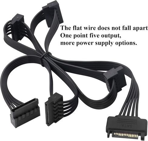zdyCGTime 15Pin SATA Power Supply 1 to 2 Y Splitter Cable,SATA 15Pin 1 Male to 2 Female Interface Extension Cable,15Pin Desktop Hard Drive Optical Drive Power Cord Serial Port Line Adapter.(2Pack) in Kuwait