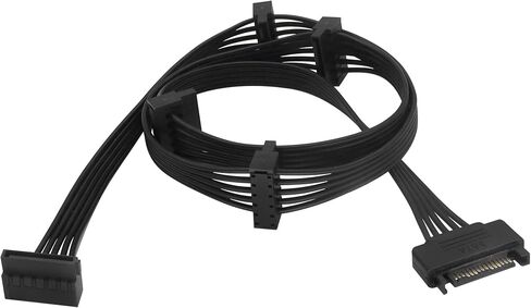 zdyCGTime 15Pin SATA Power Supply 1 to 2 Y Splitter Cable,SATA 15Pin 1 Male to 2 Female Interface Extension Cable,15Pin Desktop Hard Drive Optical Drive Power Cord Serial Port Line Adapter.(2Pack) in Kuwait