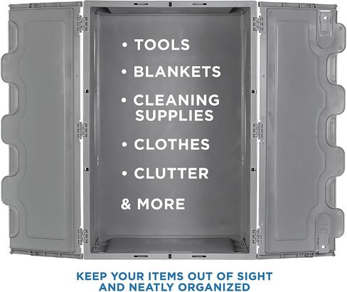Mount-It! Collapsible Storage Bin with Attached Lid [65 Liter] Folding Crate, Durable Plastic Container, Trunk Storage, Box (23x15x13 Inches), Clear & Blue in Saudi Arabia
