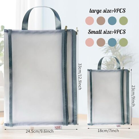 8 عبوات من أكياس الحقائب الشبكية بسحاب، حقيبة ملونة مزدوجة كبيرة بسحاب شبكي، أكياس تخزين بسحاب للتنظيم يمكن استخدامها في المكتب، مستلزمات الألعاب، تخزين مستحضرات التجميل، تخزين السفر in Kuwait