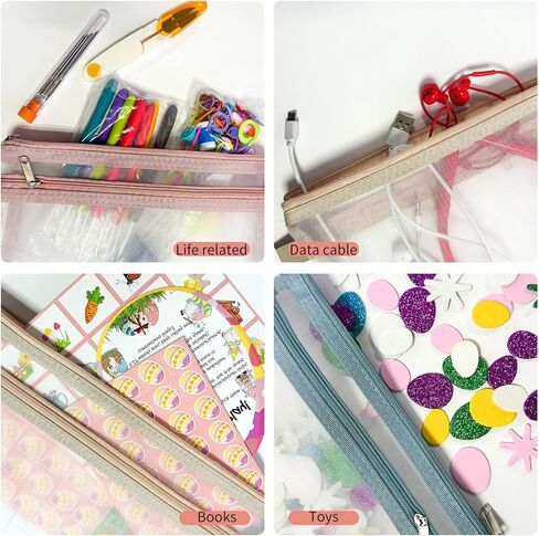 8 عبوات من أكياس الحقائب الشبكية بسحاب، حقيبة ملونة مزدوجة كبيرة بسحاب شبكي، أكياس تخزين بسحاب للتنظيم يمكن استخدامها في المكتب، مستلزمات الألعاب، تخزين مستحضرات التجميل، تخزين السفر in Kuwait