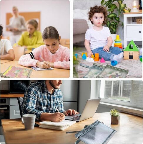 8 عبوات من أكياس الحقائب الشبكية بسحاب، حقيبة ملونة مزدوجة كبيرة بسحاب شبكي، أكياس تخزين بسحاب للتنظيم يمكن استخدامها في المكتب، مستلزمات الألعاب، تخزين مستحضرات التجميل، تخزين السفر in Kuwait