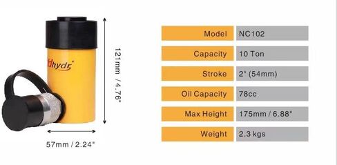 NDhydr 10 طن أسطوانة هيدروليكية واحدة تعمل بقطر 2 بوصة رفع هيدروليكي 10 طن، رافعة رام، رافعات سيارة محمولة للمرآب المنزلي، آلات بناء السفن، الجسر، البناء in Kuwait