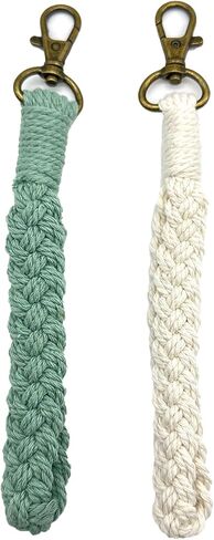 VoxifyMe اليدوية بوهو سلسلة المفاتيح سوار المعصم سلسلة المفاتيح كيرينغ حامل المعصم الحبل للنساء، 2 حزمة in Kuwait