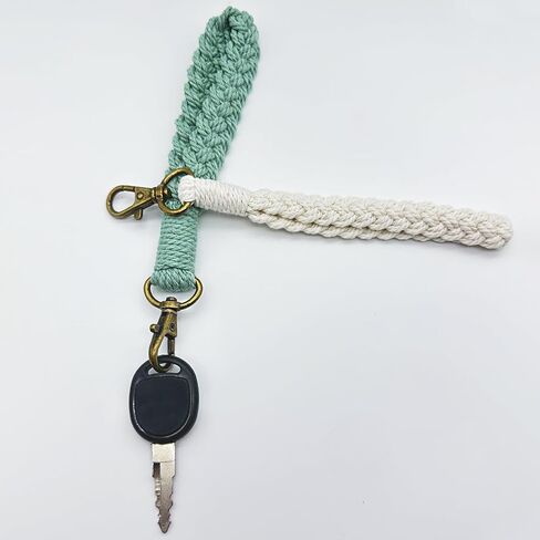 VoxifyMe اليدوية بوهو سلسلة المفاتيح سوار المعصم سلسلة المفاتيح كيرينغ حامل المعصم الحبل للنساء، 2 حزمة in Kuwait