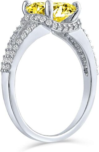 Classic Traditional Canary Yellow Or Clear 3CT AAA CZ Halo Brilliant Solitaire Oval or Square Cushion Cut Engagement Ring For Women With Split Shank Thin Band Rose Gold Plated .925 Sterling Silver in Saudi Arabia