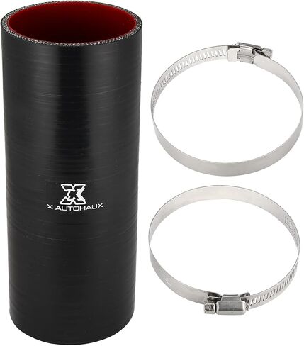 X AUTOHAUX 38mm 1.5" ID Straight Silicone Reducer Hose Silicone Hose Coupler Intercooler Tube with Clamps Black Red for Car Intercooler Intake Piping in Saudi Arabia