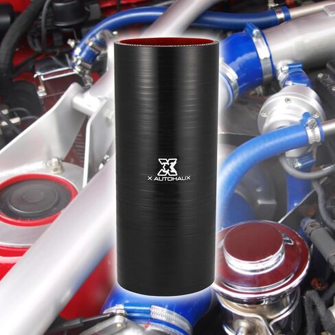 X AUTOHAUX 38mm 1.5" ID Straight Silicone Reducer Hose Silicone Hose Coupler Intercooler Tube with Clamps Black Red for Car Intercooler Intake Piping in Saudi Arabia