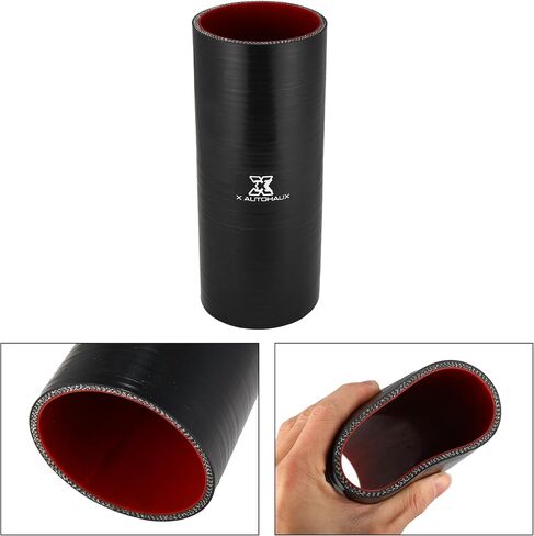 X AUTOHAUX 38mm 1.5" ID Straight Silicone Reducer Hose Silicone Hose Coupler Intercooler Tube with Clamps Black Red for Car Intercooler Intake Piping in Saudi Arabia