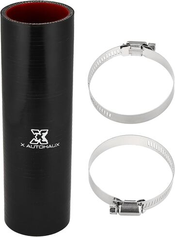 X AUTOHAUX 38mm 1.5" ID Straight Silicone Reducer Hose Silicone Hose Coupler Intercooler Tube with Clamps Black Red for Car Intercooler Intake Piping in Saudi Arabia