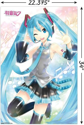 Trends International Hatsune Miku - Waving Wall Poster, 22.375" x 34", Unframed Version in Saudi Arabia