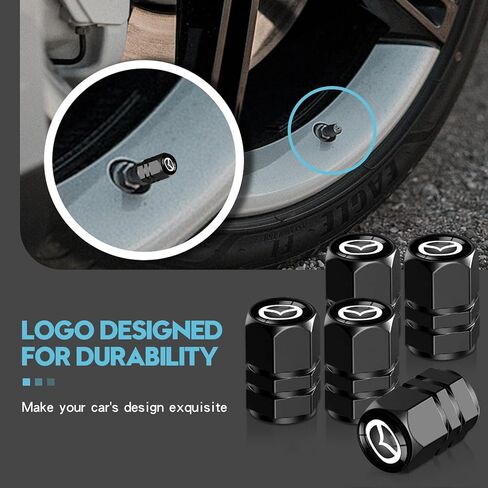 5 قطع أغطية جذعية صمام الإطارات، لمازدا CX-5 CX-7 CX-8 M6 MX5 RX7 RX8 A8 CX9 MX6 R3 M2 M5، ملحقات الديكور، غطاء جذعي من سبائك الألومنيوم، MZD-أسود in Kuwait