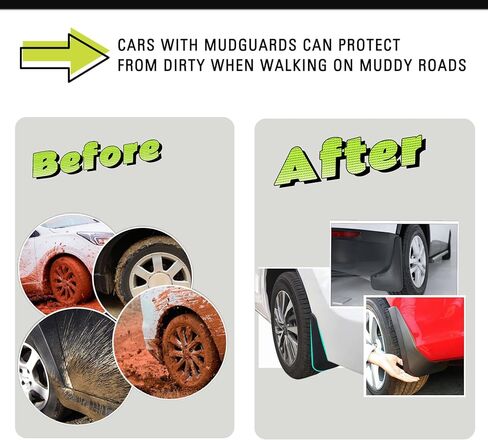 واقي الطين Vinomkii متوافق مع Hyundai Santa fe 2013 2014 2015 2016-2022 2023 مع 4 قطع من الطين الأمامي والخلفي وواقي الطين in Kuwait