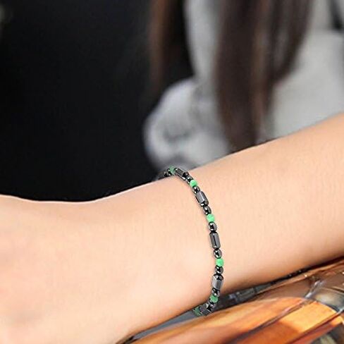 2 قطعة خلخال سبج أسود مضاد للتورم ، خلخال سبج أسود تورم ، سوار مطرز سبج للرجال/النساء هدايا in Kuwait