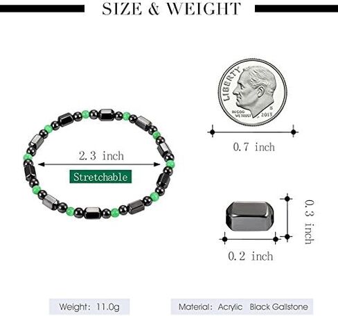 2 قطعة خلخال سبج أسود مضاد للتورم ، خلخال سبج أسود تورم ، سوار مطرز سبج للرجال/النساء هدايا in Kuwait
