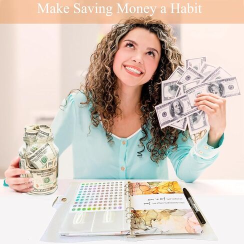 100 Envelopes Money Saving Challenge, A5 Envelope Challenge Saving Binder,Money Saving Binder,Budget Book with Cash Envelopes for Saving $5050, Money Savings Challenges Binder and Budget Binder in Saudi Arabia