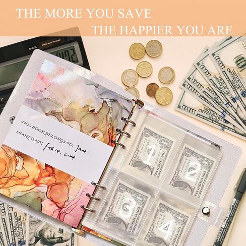 100 Envelopes Money Saving Challenge, A5 Envelope Challenge Saving Binder,Money Saving Binder,Budget Book with Cash Envelopes for Saving $5050, Money Savings Challenges Binder and Budget Binder in Saudi Arabia