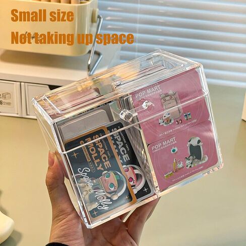 صندوق تخزين البطاقات لبطاقات التداول، صندوق تخزين البطاقات الأكريليك، حافظة بطاقات الشكل، صندوق تخزين البطاقات ذو حجرتين كبير يتسع لـ 500 بطاقة و120 أداة تحميل علوية in Kuwait