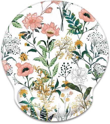 WAVEYU Ergonomic Mouse Pad with Wrist Support, Decorative Mouse Mat for Women Non-Slip Rubber Base Mousepad for Desk Laptop Gaming Working Computers Easy Typing & Pain Relief, White Marble in Kuwait