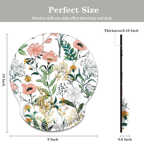 WAVEYU Ergonomic Mouse Pad with Wrist Support, Decorative Mouse Mat for Women Non-Slip Rubber Base Mousepad for Desk Laptop Gaming Working Computers Easy Typing & Pain Relief, White Marble in Kuwait