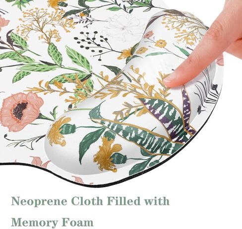 WAVEYU Ergonomic Mouse Pad with Wrist Support, Decorative Mouse Mat for Women Non-Slip Rubber Base Mousepad for Desk Laptop Gaming Working Computers Easy Typing & Pain Relief, White Marble in Kuwait