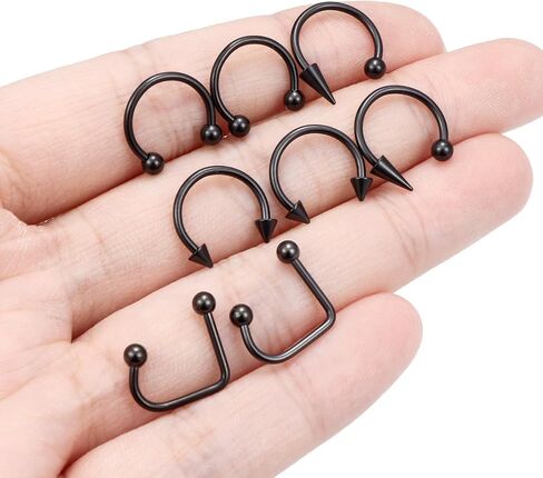 Dyknasz 16g حلقات الشفاه الفولاذ المقاوم للصدأ ثعبان لدغة المجوهرات الشفاه ثقب المجوهرات Labret مجوهرات حدوة الحصان العمودي Labret الشفاه مجوهرات الشفاه الأطواق للنساء الرجال in Kuwait