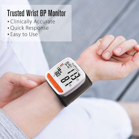 LotFancy Wrist Blood Pressure Monitor, Adjustable Cuff (4.9"-8.1"), 2 Users, 180 Reading Memory, Automatic Digital BP Monitor with Irregular Heartbeat Detector in Saudi Arabia