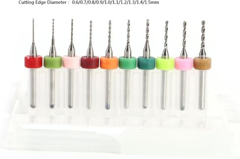 Jadeshay 10pcs Mini Drill Bits Set for CNC PCB, 0.6-1.5mm Sharp Cemented Carbide with Organized Storage Case in Saudi Arabia