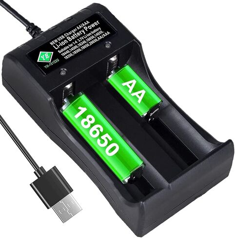 شاحن بطارية 18650 شاحن بطارية AA لبطارية ليثيوم أيون 3.7 فولت 18650 18500 18350 16340 14500 26650 بطارية، شاحن بطارية AAA لبطارية Ni-MH 1.2 فولت AA AAA in Kuwait