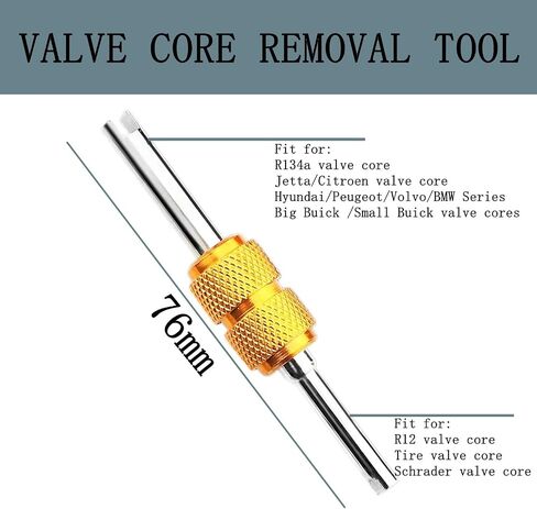 VOTNMIC Air Conditioning Valve Core Kit,Cap & Valve Air Conditioning System Seal Cap A/C R12 R134a Refrigeration A/C Valve Core Rmoval Tool HVAC AC Systems Charging Port Seal Caps Kit in Saudi Arabia