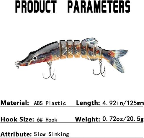 ANNIBBY Fishing Lures for Bass Multi Jointed Swimbaits Slow Sinking Bionic Swimming Lures Freshwater/Saltwater Bass Fishing Lures Kit Lifelike in Saudi Arabia