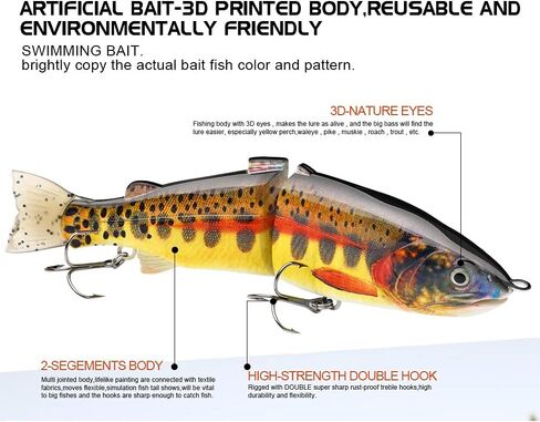 ANNIBBY Fishing Lures for Bass Multi Jointed Swimbaits Slow Sinking Bionic Swimming Lures Freshwater/Saltwater Bass Fishing Lures Kit Lifelike in Saudi Arabia