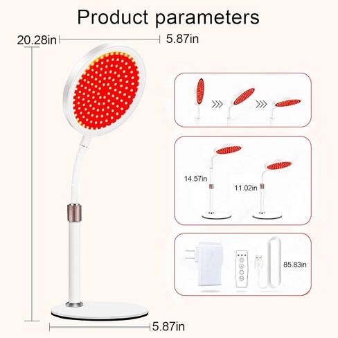 DGK Therapeutic Infrared Lamp,Red Light Therapy Light with Adjustable Height Base,Red Light Therapy for Face and Neck in Saudi Arabia