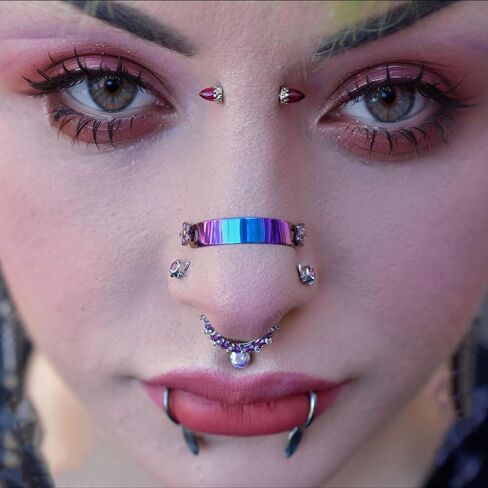 AccGin 14 قطعة 20 جرام 18 جرام من الفولاذ الجراحي عبر سلسلة حلقات الأنف العلوية للنساء، قضيب الحواجب المكعب زركونيا الأنف ترصيع سلسلة الأنف للنساء الرجال سلسلة ثقب الأنف مجوهرات ثقب الحاجب in Kuwait