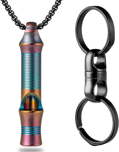 TISUR التيتانيوم سلسلة المفاتيح في حالات الطوارئ قلادة صافرة التيتانيوم الثقيلة حلقات مفاتيح دوارة in Kuwait