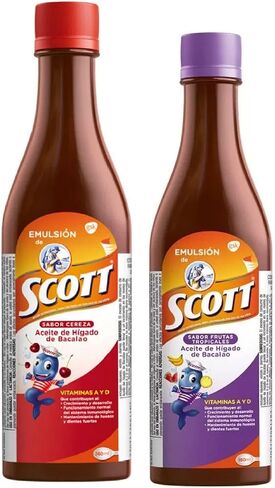 Scott's Emulsion Family Bundle (Tropical Fruits and Cherry flavor, 540 mL total) in Saudi Arabia