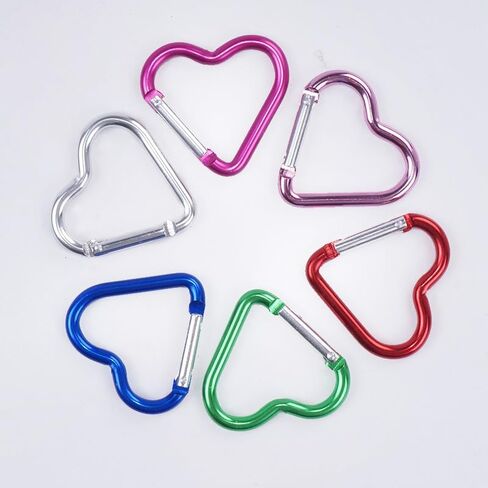 Pink Heart Snap Hooks Carabiner Hook Clip Key Holder Aluminum Alloy Keychain Clips for Outdoor Traveling Walking Lightweight Aluminum Alloy Keychain Clip Backpack Carabiner Rustproof，Accessory in Saudi Arabia