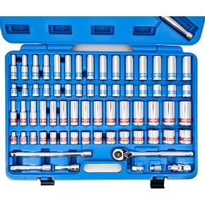 Neiko 02500A 3/8" مجموعة مقبس توصيل شرارة المحرك، 5 قطع، SAE ومتري، إدراجات الاحتفاظ المطاطية، فولاذ Cr-V، 14 مم، 18 مم، 9/16، 13/16، 5/8 مقبس توصيل شرارة، مقبس بئر عميق مجموعة، أداة شمعة الإشعال in Kuwait