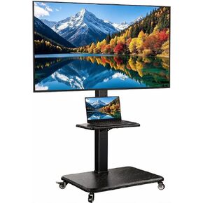Perlegear Rolling TV Stand for 23-60 Inch LCD LED OLED 4K Smart TVs Holds up to 88lbs, Mobile TV Stand with Height Adjustable, Tilting TV Cart with Locking Wheels Max VESA 400x400mm, PGTVMC16 in Kuwait