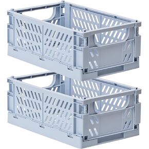 6-Pack Small Pastel Plastic Storage Baskets, Collapsible Crates for Organizing, Space-Saving Mini Bins for Classroom, Kitchen, Office, Bedroom (5.8" x 3.8" x 2.2") in Kuwait