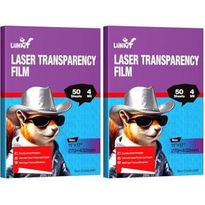 Uinkit 100 ورقة فيلم شفاف بالليزر 8.5 × 11 لون ورق شفاف OHP Clear Overhead Projector Film 8.5 × 11 بوصة لطابعة الليزر النفاثة ناسخة نسخ صور فيلم شفاف A4 حجم الرسالة in Kuwait